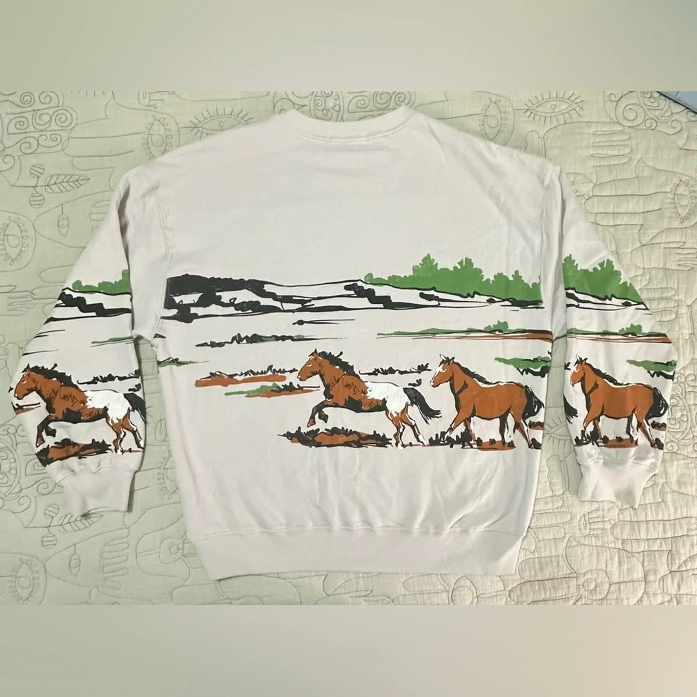 Daydreamer Gray Horse Print Sweatshirt - Picture 5 of 7